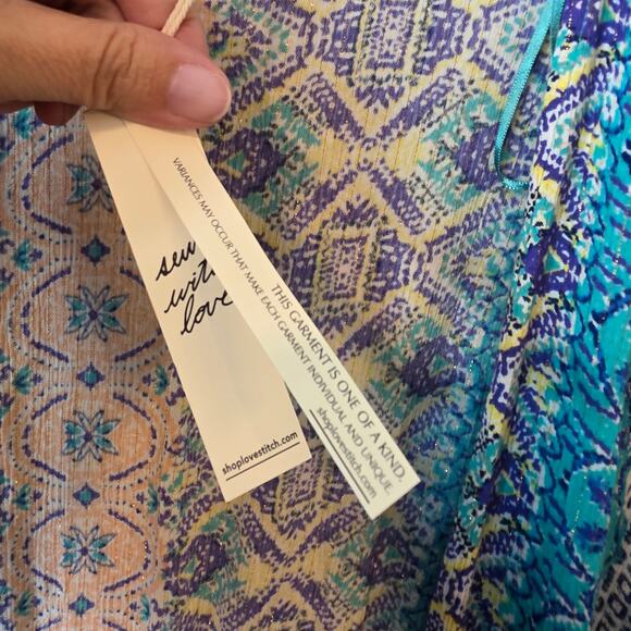Lovestitch Take me to Coachella Paisley Maxi Kimono Turquoise Swim Cover - Picture 5 of 5